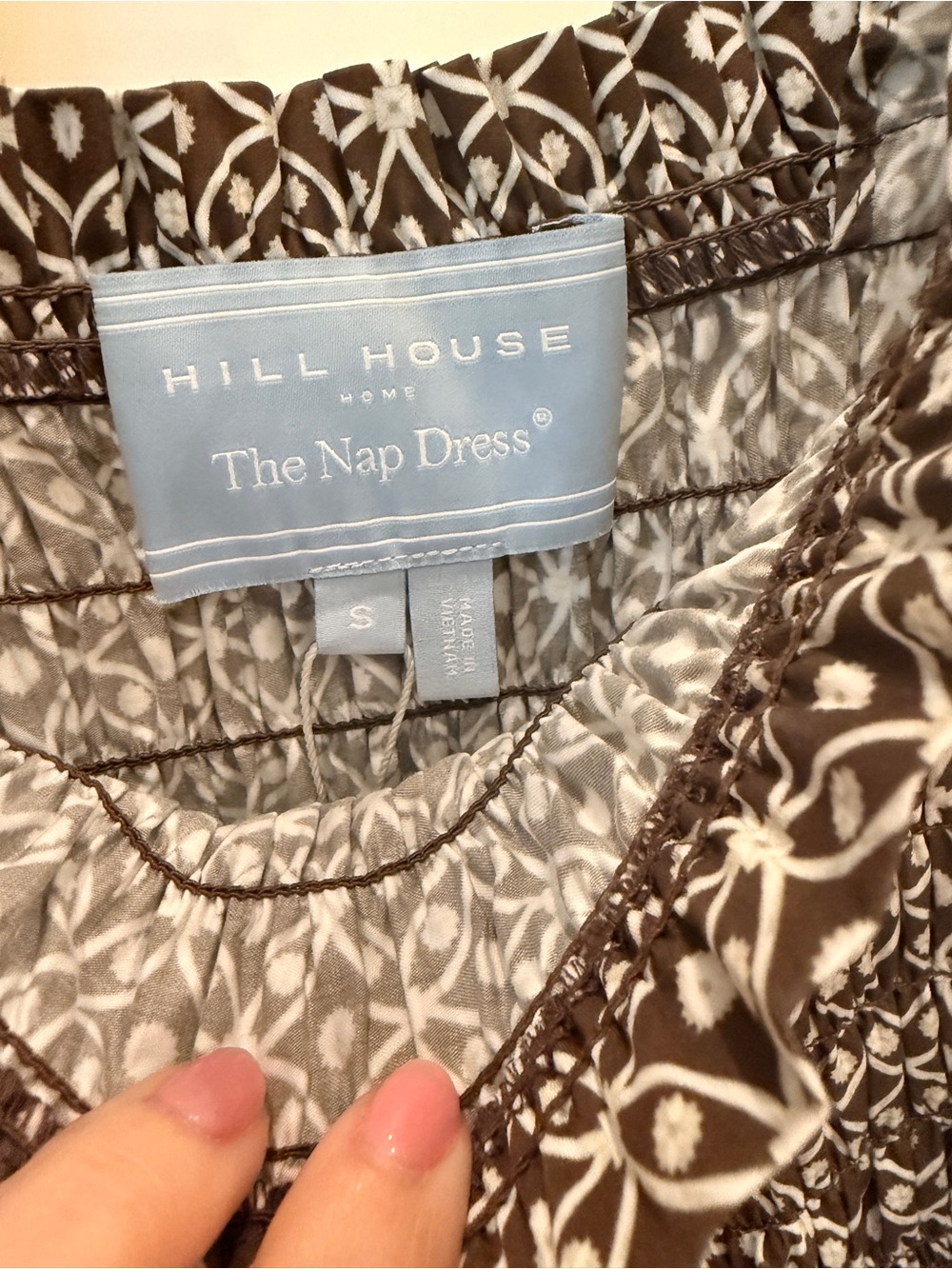Hill House Home The Kimmy Nap Dress - Chocolate Circular Lattice Size Small - Picture 5 of 6